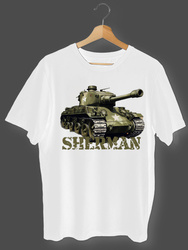 Koszulka T-shirt Chłopięca Czołg Sherman Biała