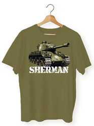 Koszulka T-shirt Chłopięca Czołg Sherman Khaki