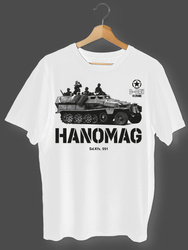 Koszulka T-shirt Chłopięca Czołg Hanomag Biała