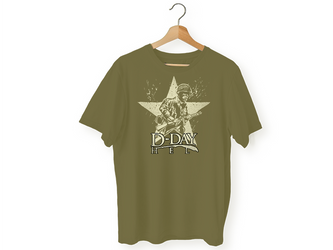 Koszulka T-shirt D-Day Hel Żołnierz Khaki