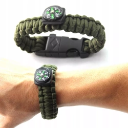 Bransoleta paracord survival krzesiwo, gwizdek Coyote