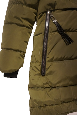 Kurtka zimowa damska parka khaki puchowa