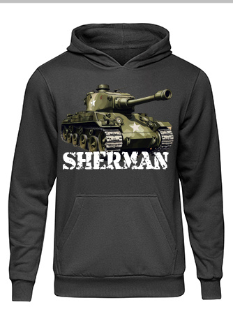 Bluza męska nadruk Czołg Sherman czarna