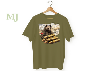 Koszulka T-shirt Miś Wojtek Khaki