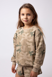 Bluza dresowa moro dla dziewczynki klasyczna WZ.93  pustynna Produkt Polski