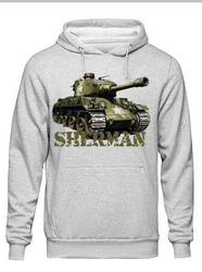 Bluza męska nadruk Czołg Sherman szara