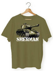 Koszulka T-shirt męska Czołg Sherman Khaki