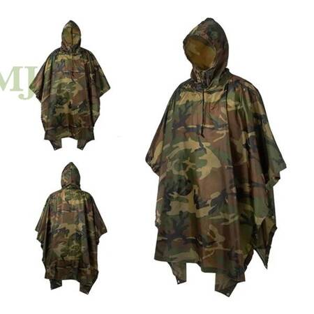 Ponczo Camo Ripstop Woodland